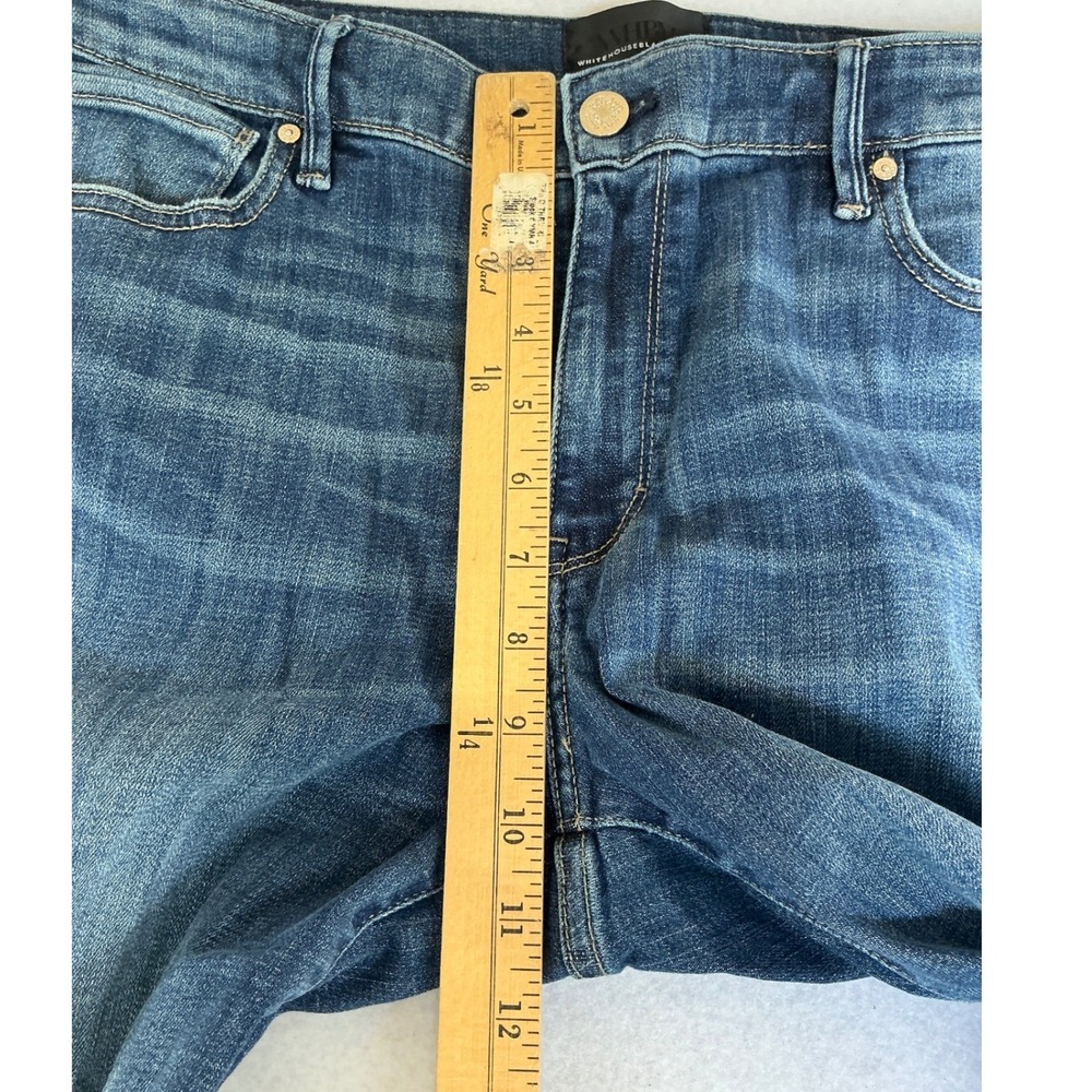 White House Black Market Slim Boot Jeans Womens 14 Blue Mid Rise Everyday Soft - Picture 7 of 9